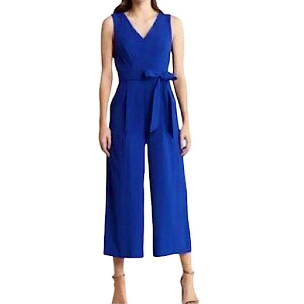 NWT Calvin Klein Blue V Neck Sleeveless Pantsuit
